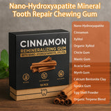 Cinnamon Remineralizing Gum with Nano Hydroxyapatite, Sugar-Free Xylitol and Tree Sap Blend for Daily Oral Freshness, Chewing Gum for Advanced Enamel