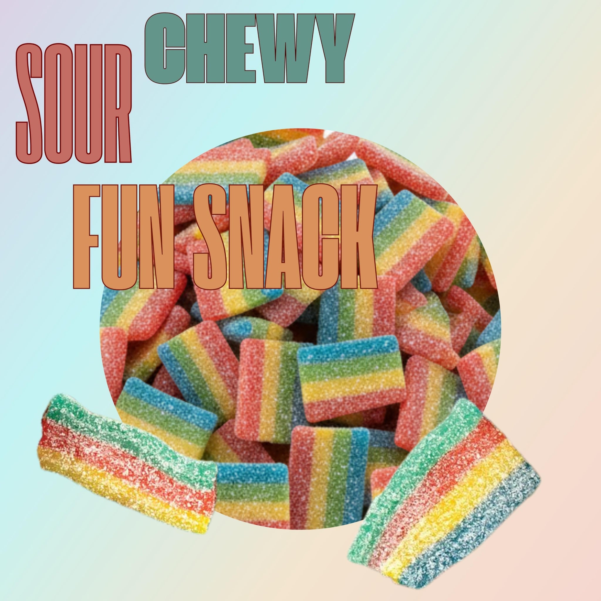 Halal Sour Mini Rainbow Belt Candy Bulk | 5-Pound of Fruity Sour Mini Strips, Colorful Belt Gummy Candy for Parties, Candy Buffets, Goodie Bags
