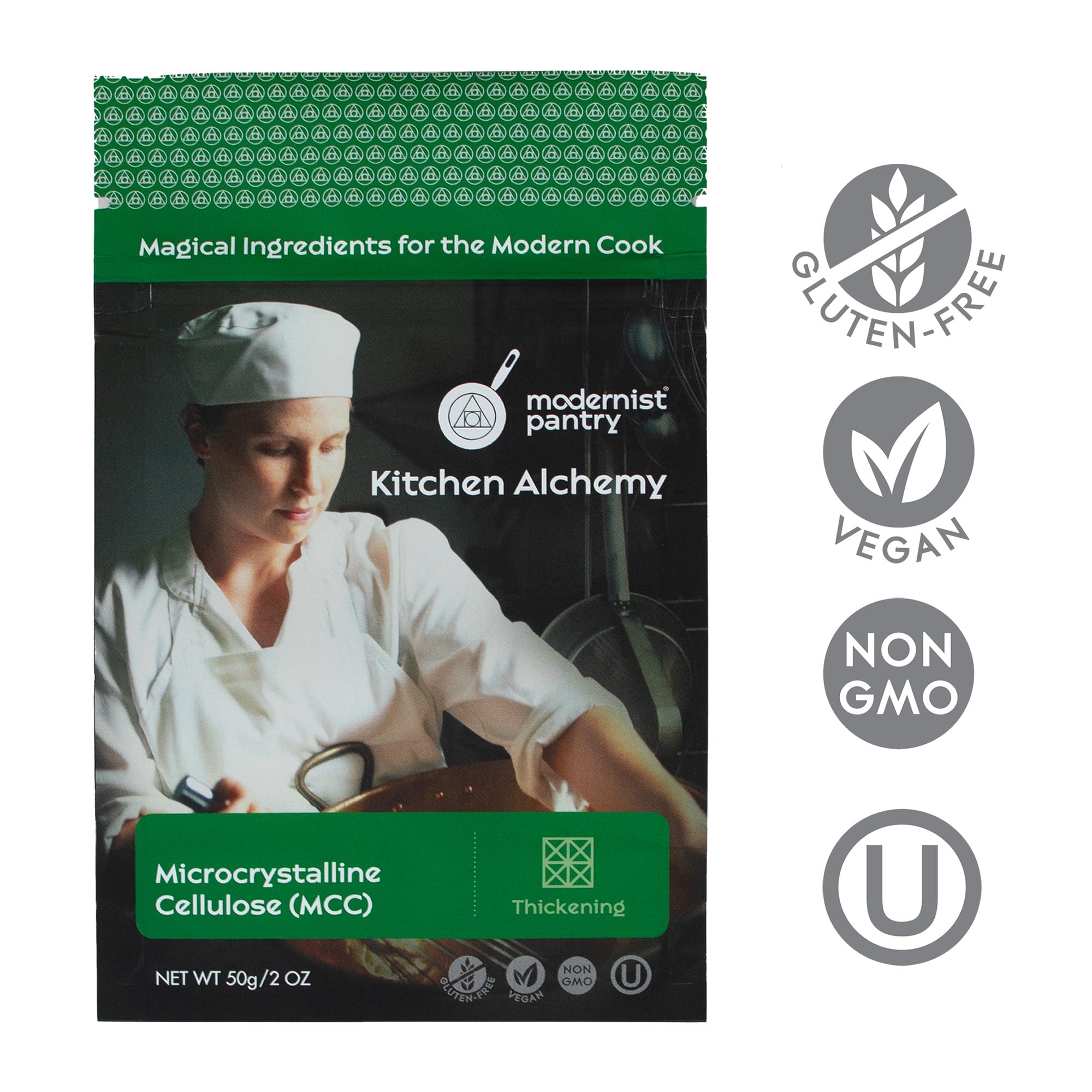 Pure Microcrystalline Cellulose (MCC) Powder ? Non-GMO Gluten-Free Vegan OU Kosher Certified - 50g/2oz