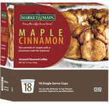 Market & Main OneCup, Maple Cinnamon, Flavored Coffee, Compatible with Keurig K-cup Brewers, 18 Count