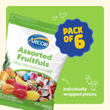 Arcor Assorted Fruit Candy - Individually Wrapped, Delicious Fruit Filled Hard Candy with Strawberry, Cherry, Pineapple, Orange & Lemon Flavors - 6oz