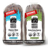 Happy Campers Variety Pack Gluten Free Bread, White Whole Grain and Hemp Multi-Seed, Non-GMO, Vegan, Organic, 16.2-17.4 Oz Loaves (Pack of 2)