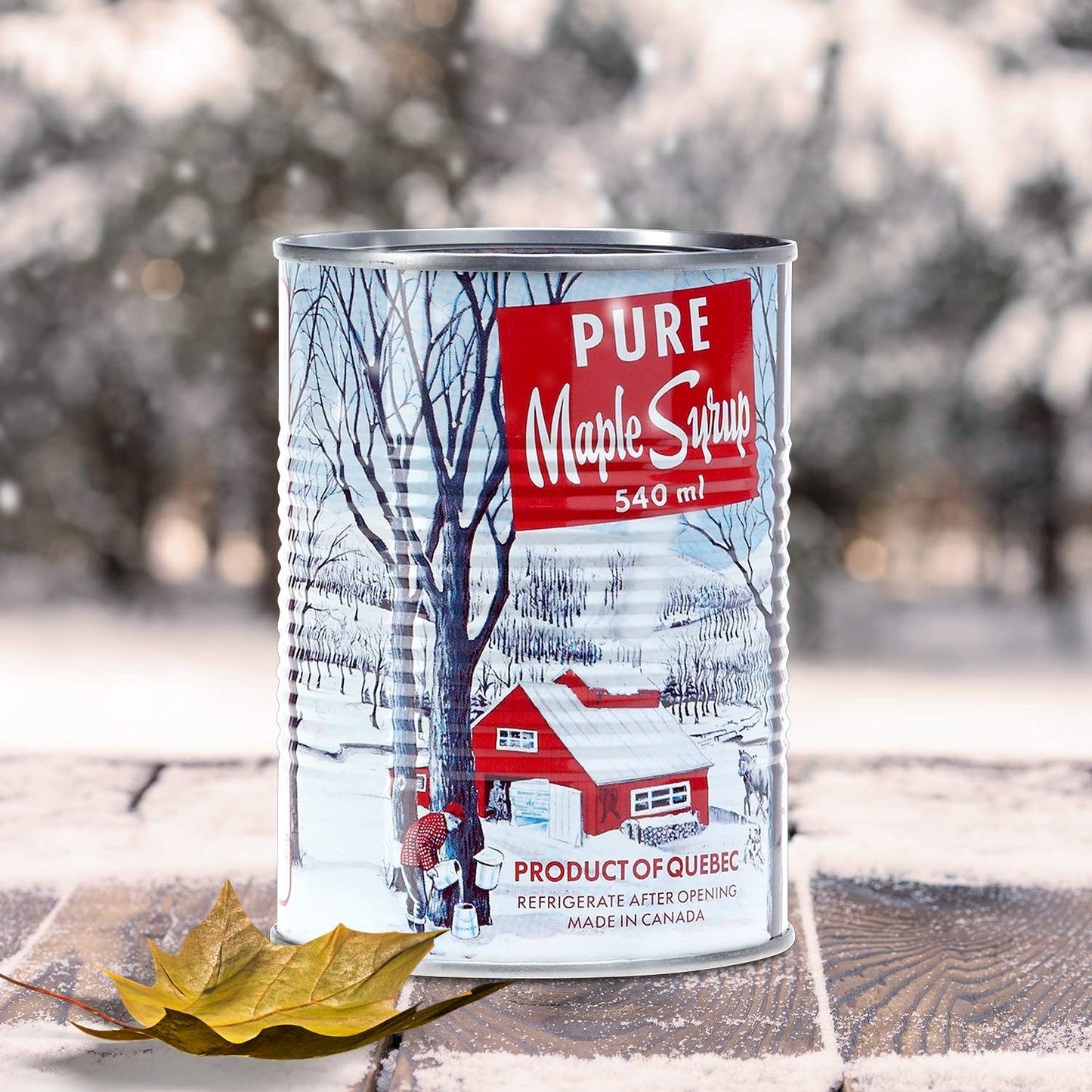 Brien 100% Pure Maple Syrup | Gluten Free Vegan Syrup | Maple Syrup Dispenser Refill | Real Maple Syrup Can Product From Canada 540ml / 18.25 Ounces