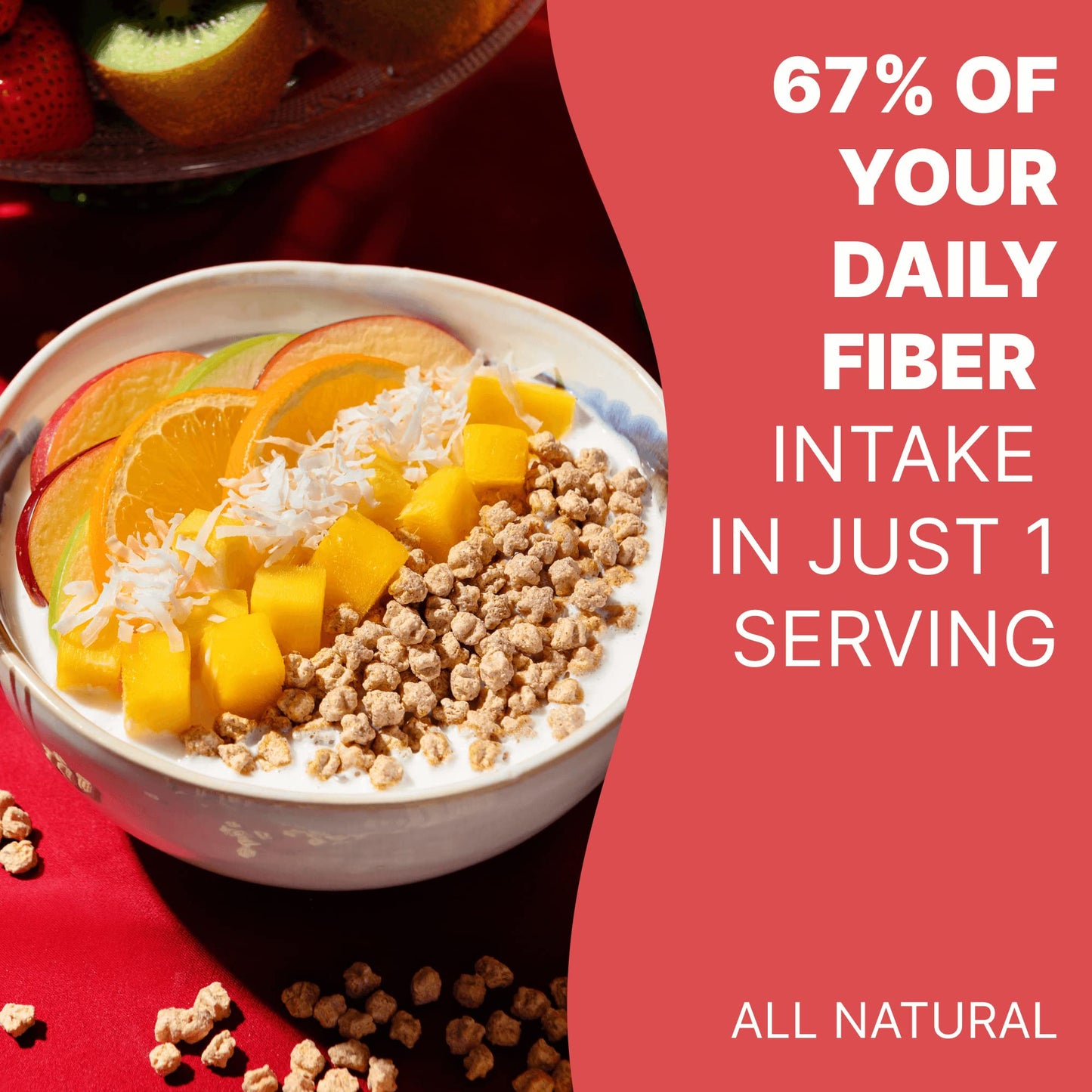 Poop Like A Champion High Fiber Cereal - Cinnamon Toast Flavor | Keto Friendly Low Carb Gluten Free & Healthy | Breakfast Essentials with Soluble
