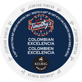 Timothy's World Coffee, Colombia Excelencia, K-Cup Portion Pack for Keurig K-Cup Brewers, 24-Count