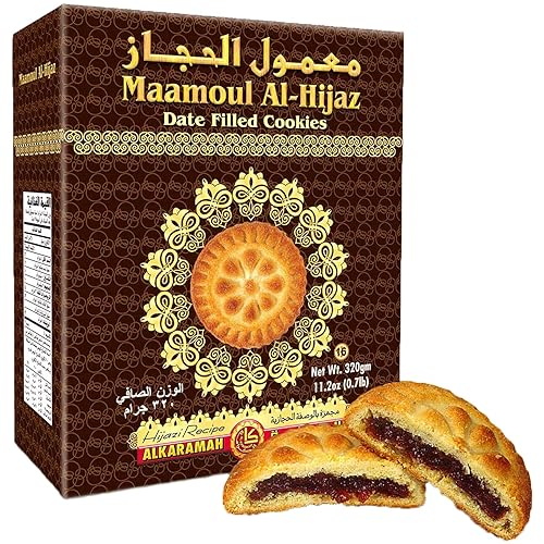 Mamoul Cookies, Maamoul Date Filled Cookies, Maamoul Cookies With Premium Saudi Dates Al-hijaz 100% All-natural, Arabic Sweets, Date Snacks 320g