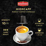 Roastesso Espresso Capsules, Hioncaff, Intensity 10, Compatible with Nespresso Original Machines, High Caffeine, Dark Roast Ristretto, Single Serve