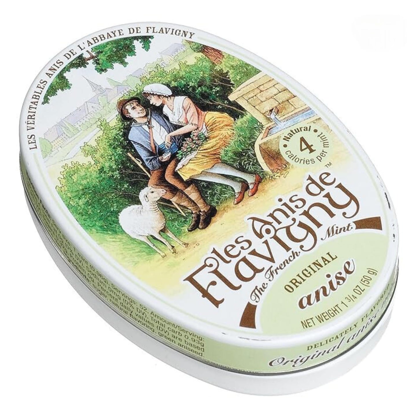 Les Anis de Flavigny French Mints Candy - Anise Flavor Hard Candy, Natural Gourmet Sweets in Classic Tin, 50g (1.75 oz)