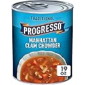 Progresso Traditional, Manhattan Clam Chowder Canned Soup, Gluten Free, 19 oz.