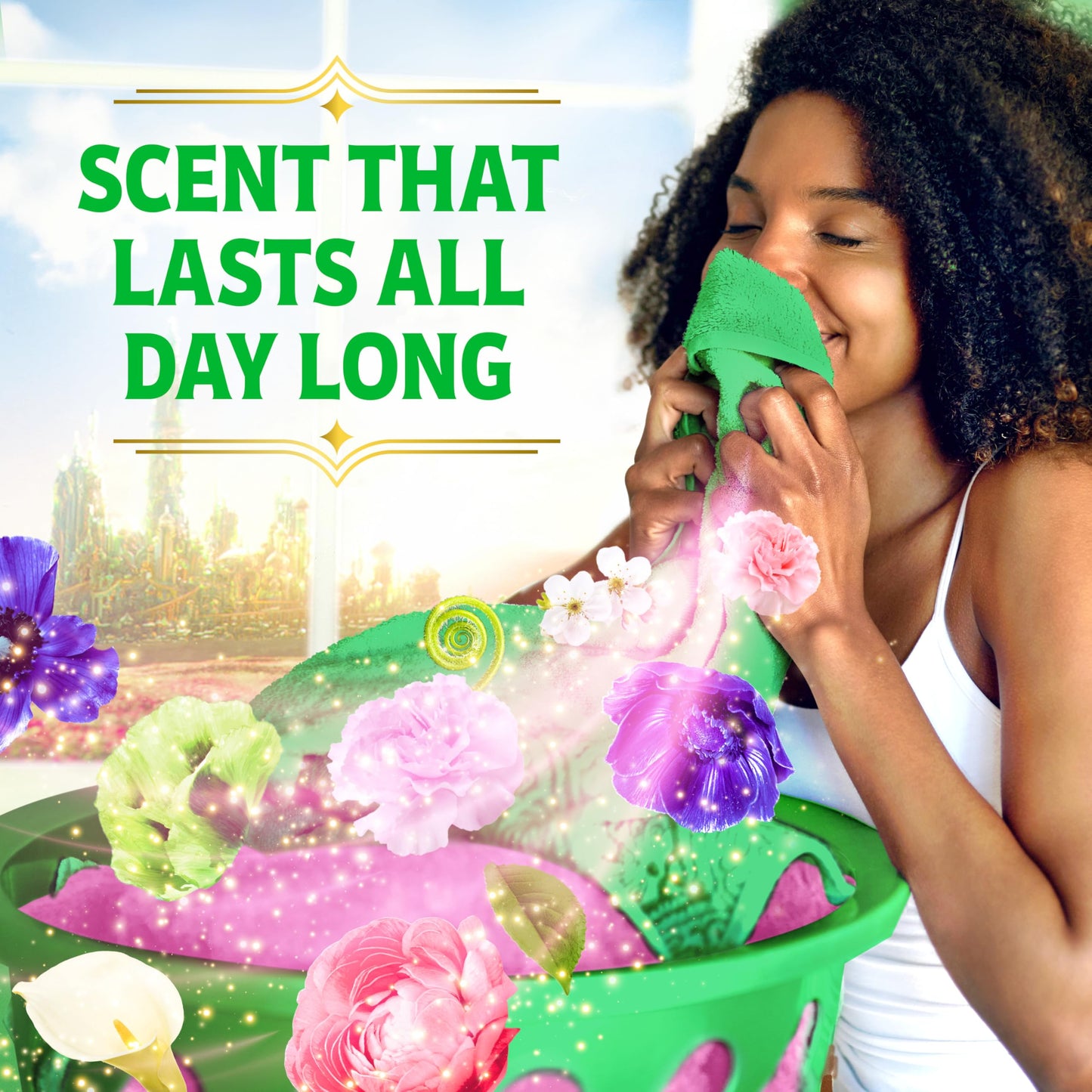 Gain In-Wash Laundry Scent Booster "Wicked: For Good" Limited Edition, Wonderfullest Woods & Beautifical Blossom, 12.2 oz, Fresh Extender + Odor