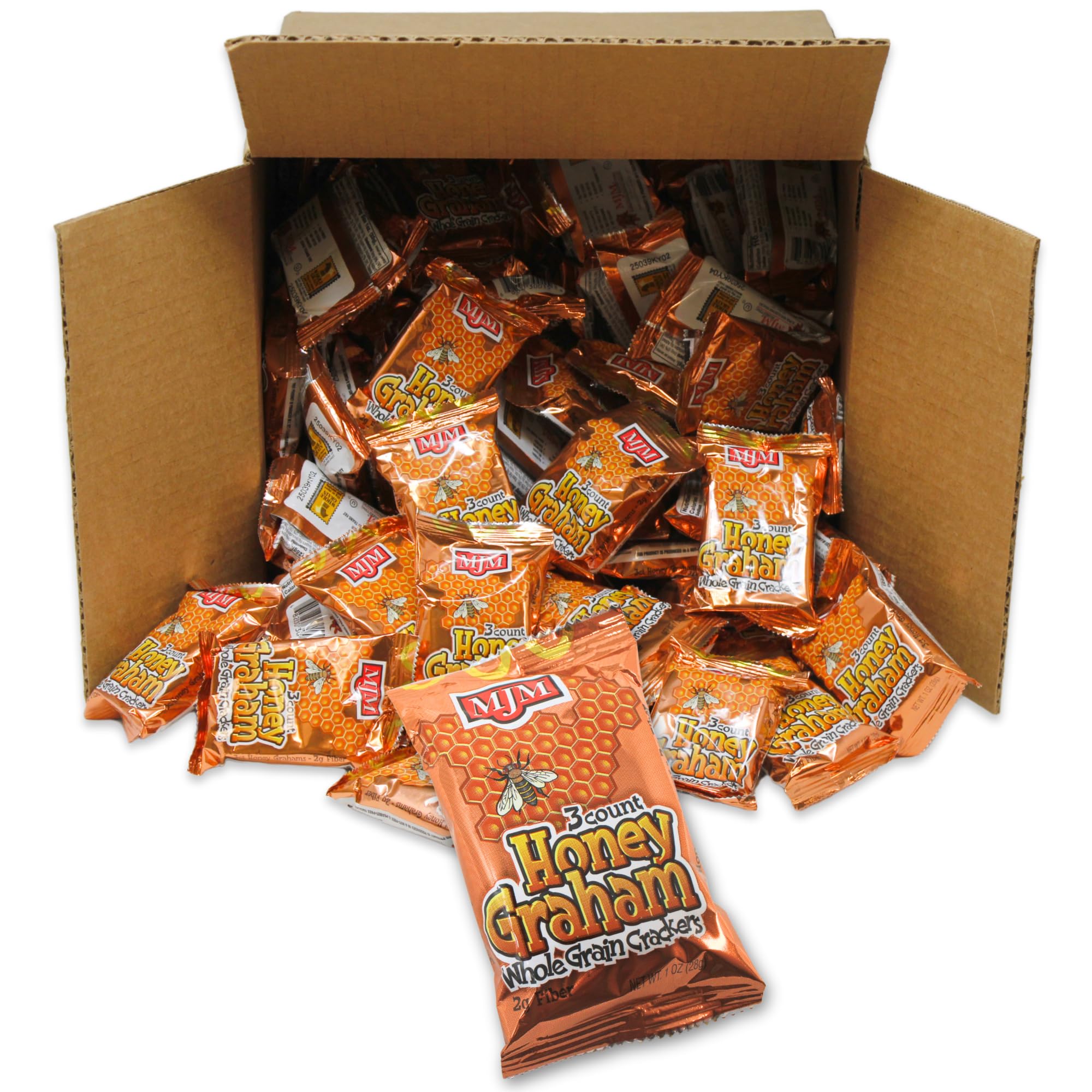 MJM Honey Graham Crackers - Case of 50 Packs | Wholesome and Crunchy Snack | Perfect for Any Occasion | Healthy and Satisfying