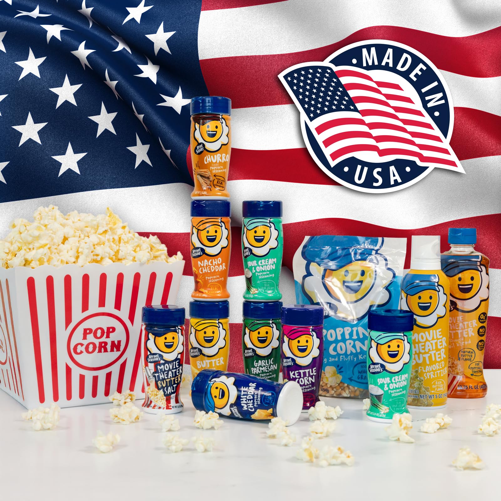 Kernel Season's Movie Night Supplies, Popcorn and Seasoning Party Pack, 4 Flavor Variety Pack