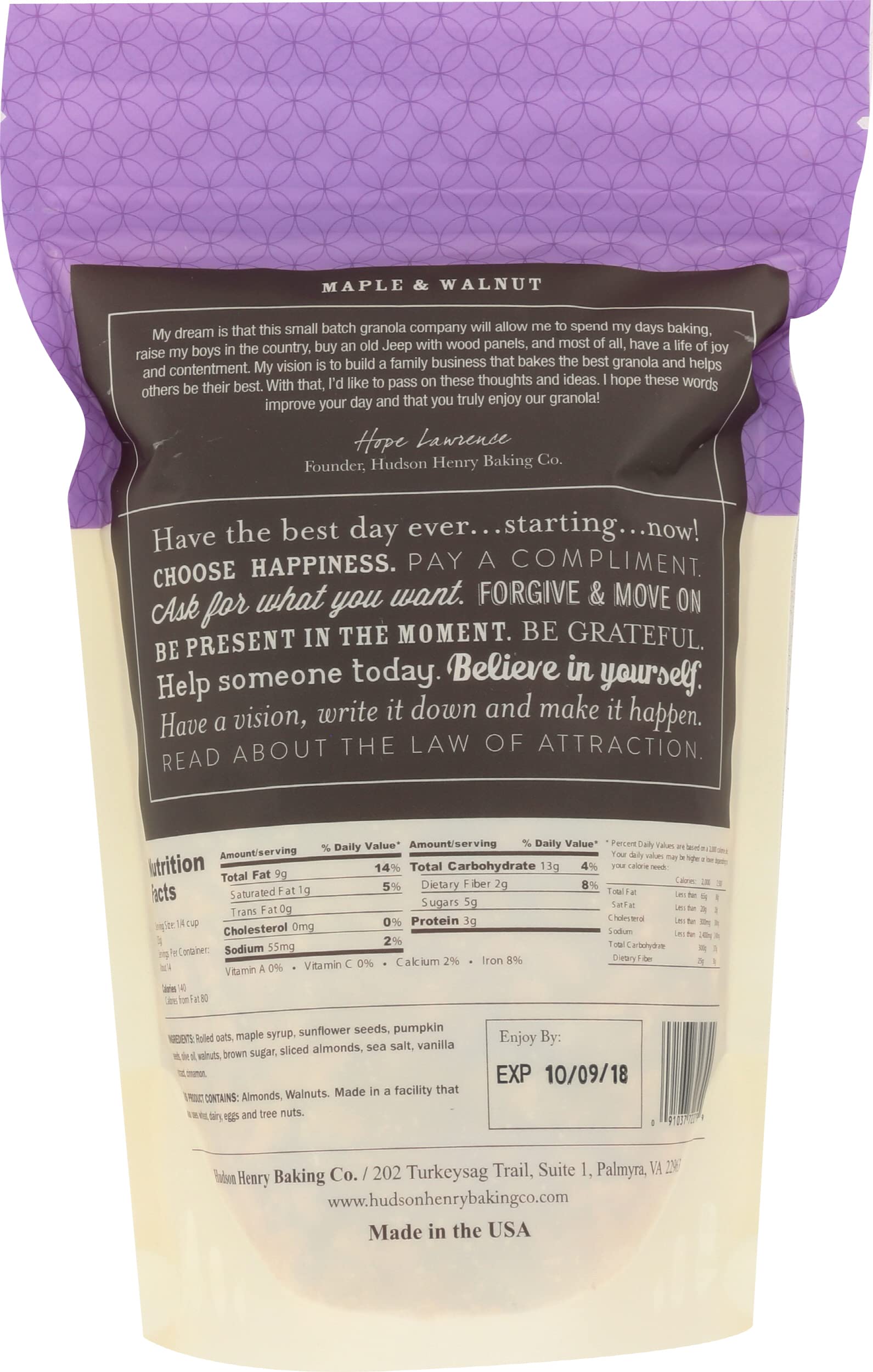 Hudson Henry Baking Co., Maple & Walnut Granola, 12 oz