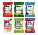 Hal's New York Kettle Cooked Potato Chips, Variety Pack, 6 Flavors, 2 Oz (Pack of 24)