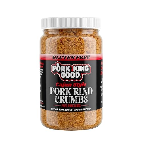 Pork King Good Spicy Cajun Low Carb Keto Diet Pork Rind Breadcrumbs!Perfect For Ketogenic, Paleo, Gluten-Free, Sugar Free and Bariatric Diets