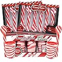 Sweetzo Christmas Edible Candy Cane Stirring Spoons and Shot Glasses, Red and White Peppermint Flavored Utensils - 24 Spoons (3 Glasses)