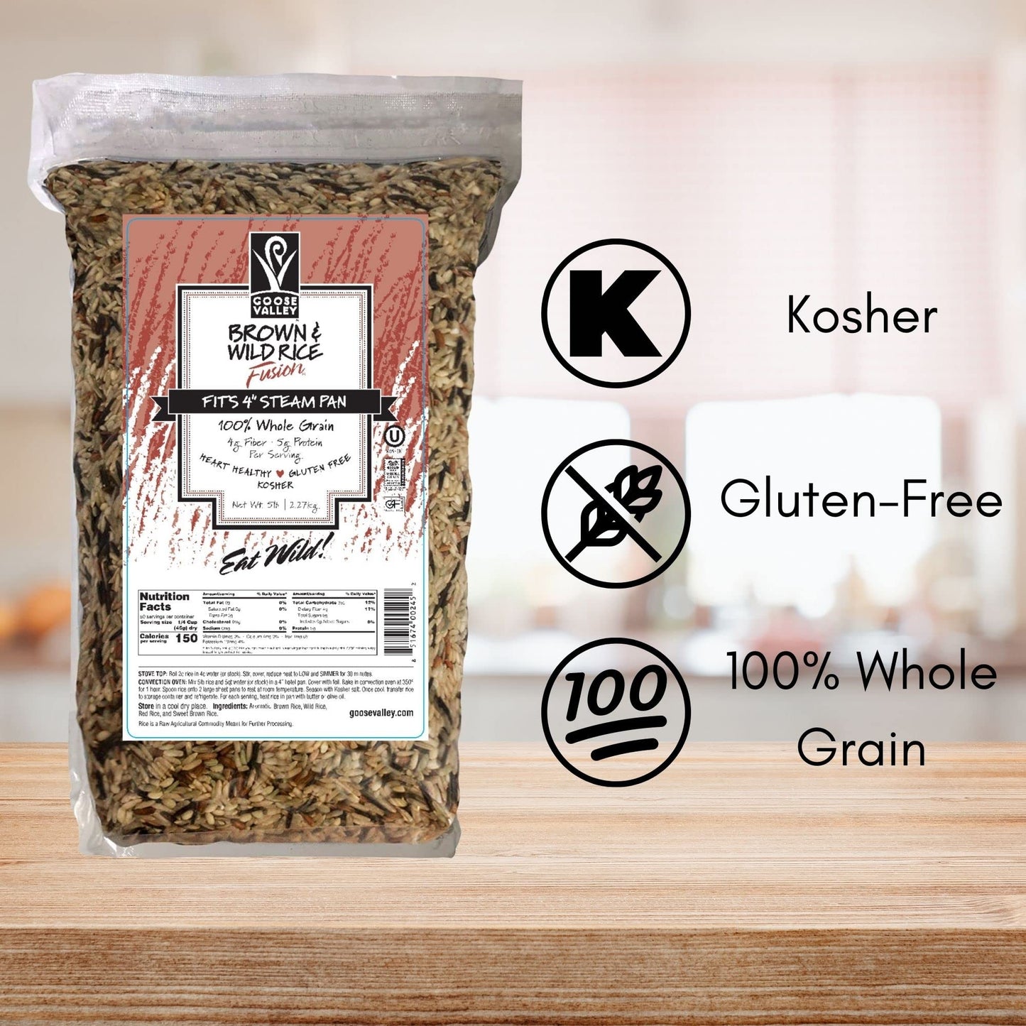 Goose Valley Brown and Wild Rice Fusion - Family Blend 5 lbs Pack of 2 - Variety of Vegan Friendly and Gluten-Free Rice