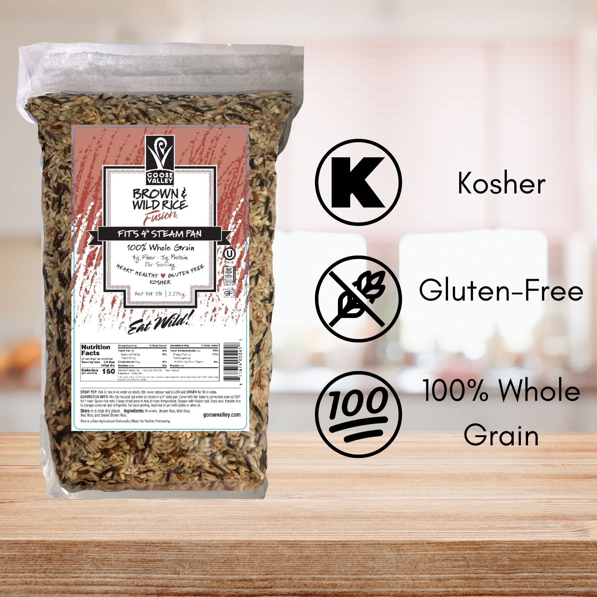 Goose Valley Brown and Wild Rice Fusion - Family Blend 5 lbs Pack of 2 - Variety of Vegan Friendly and Gluten-Free Rice