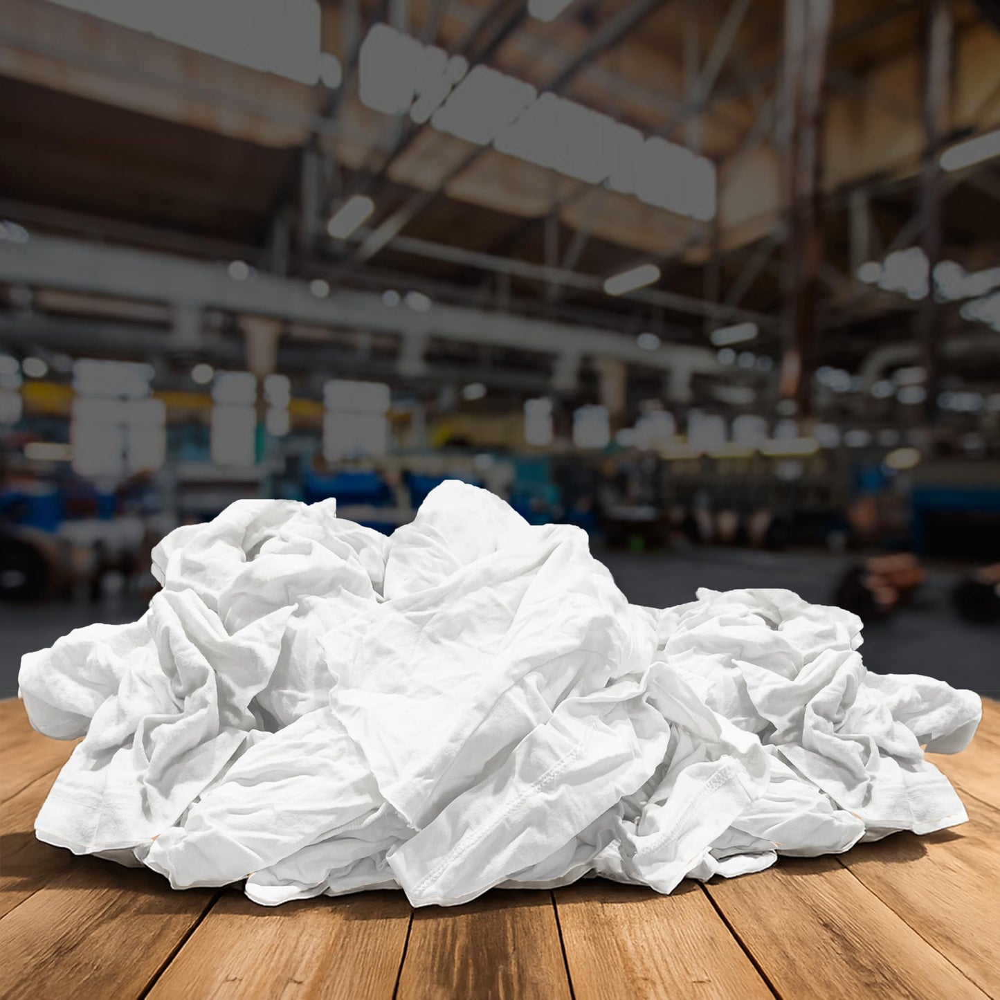 SupremePlus Recycled White T-Shirt Cleaning Rags (25 lbs. Box) - Shop Rags Bulk for Oil, Stain, Grease, Paint, and Auto Cleaning, Multipurpose White