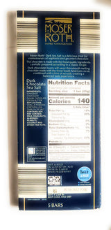 Moser Roth Dark Chocolate/Sea Salt Chocolate Bars, (6) Pack, Germany
