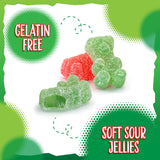 Red & Green Bears Sour Gummy Candy 1-Pound Bag | Strawberry & Apple Gummies | Vegan Candy for Holiday Buffets | Gelatin Free Jelly Bears
