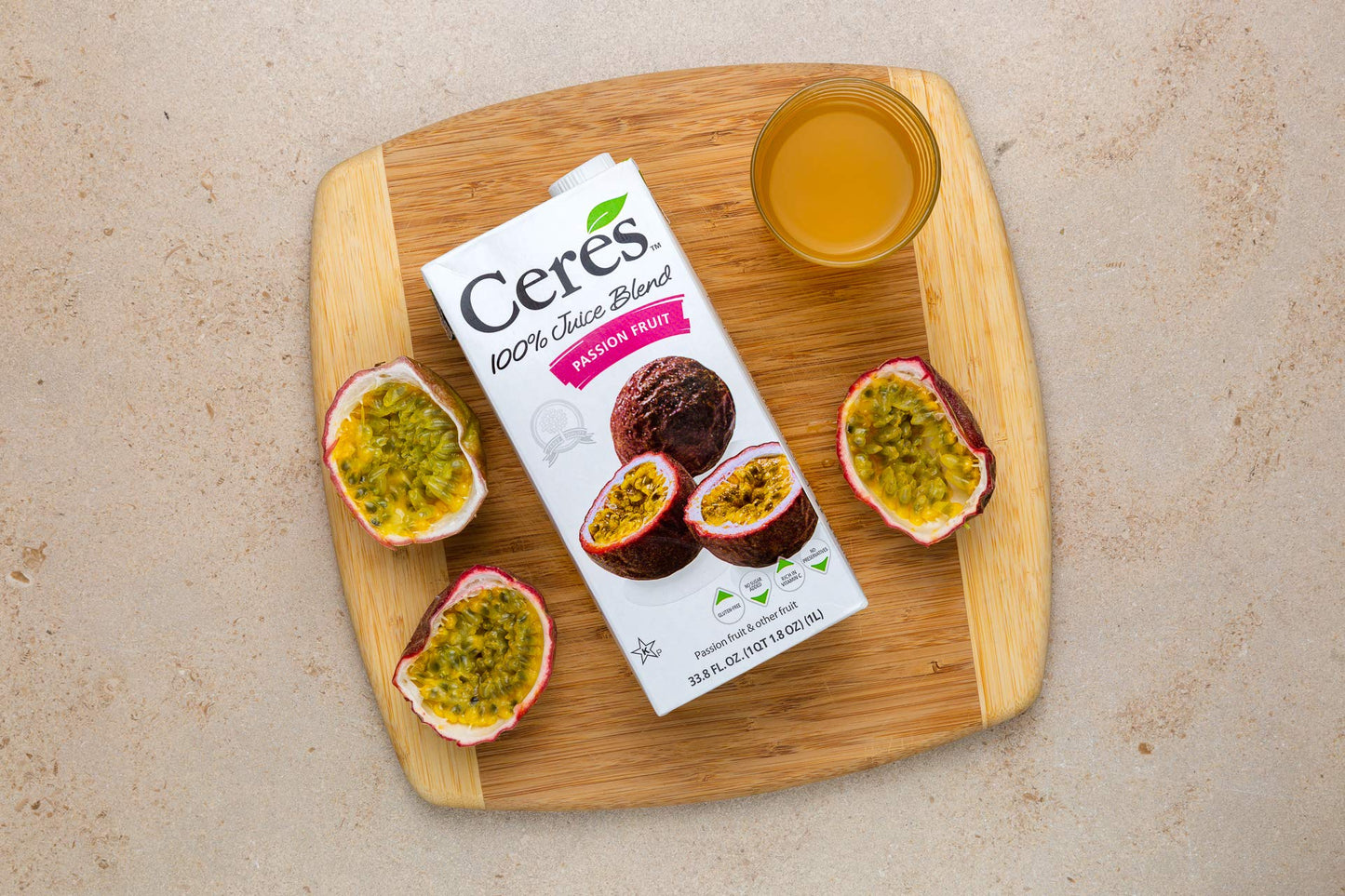 Ceres 100% All Natural Pure Fruit Juice Blend, Passion Fruit - Gluten Free, Rich in Vitamin C, No Added Sugar or Preservatives, Cholesterol Free