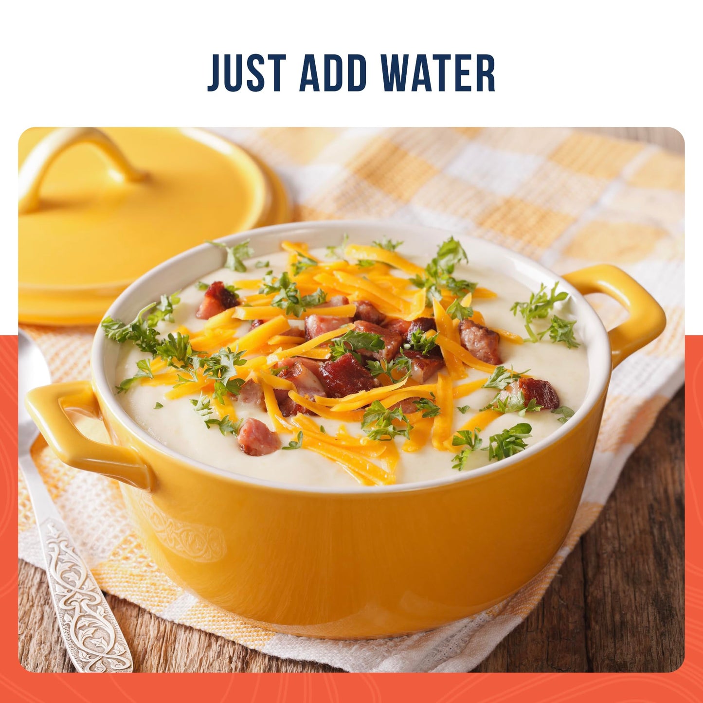 Creamy Potato Soup Mix Emergency Food Supply, 36 Servings, 25 Year Shelf Life, No Trans Fat - Dehydrated Meals, Survival Food Camping Essentials Can