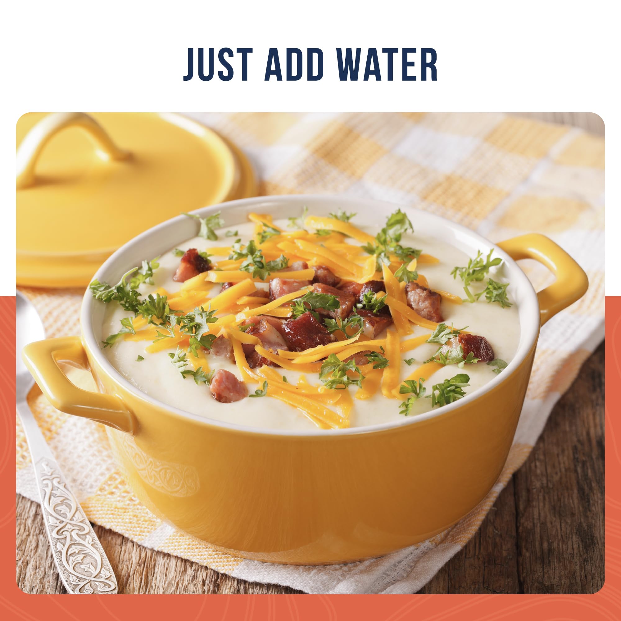 Creamy Potato Soup Mix Emergency Food Supply, 36 Servings, 25 Year Shelf Life, No Trans Fat - Dehydrated Meals, Survival Food Camping Essentials Can