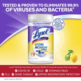 Lysol Dual Action Disinfecting Wipes, Citrus, 75 Count (Pack of 20)