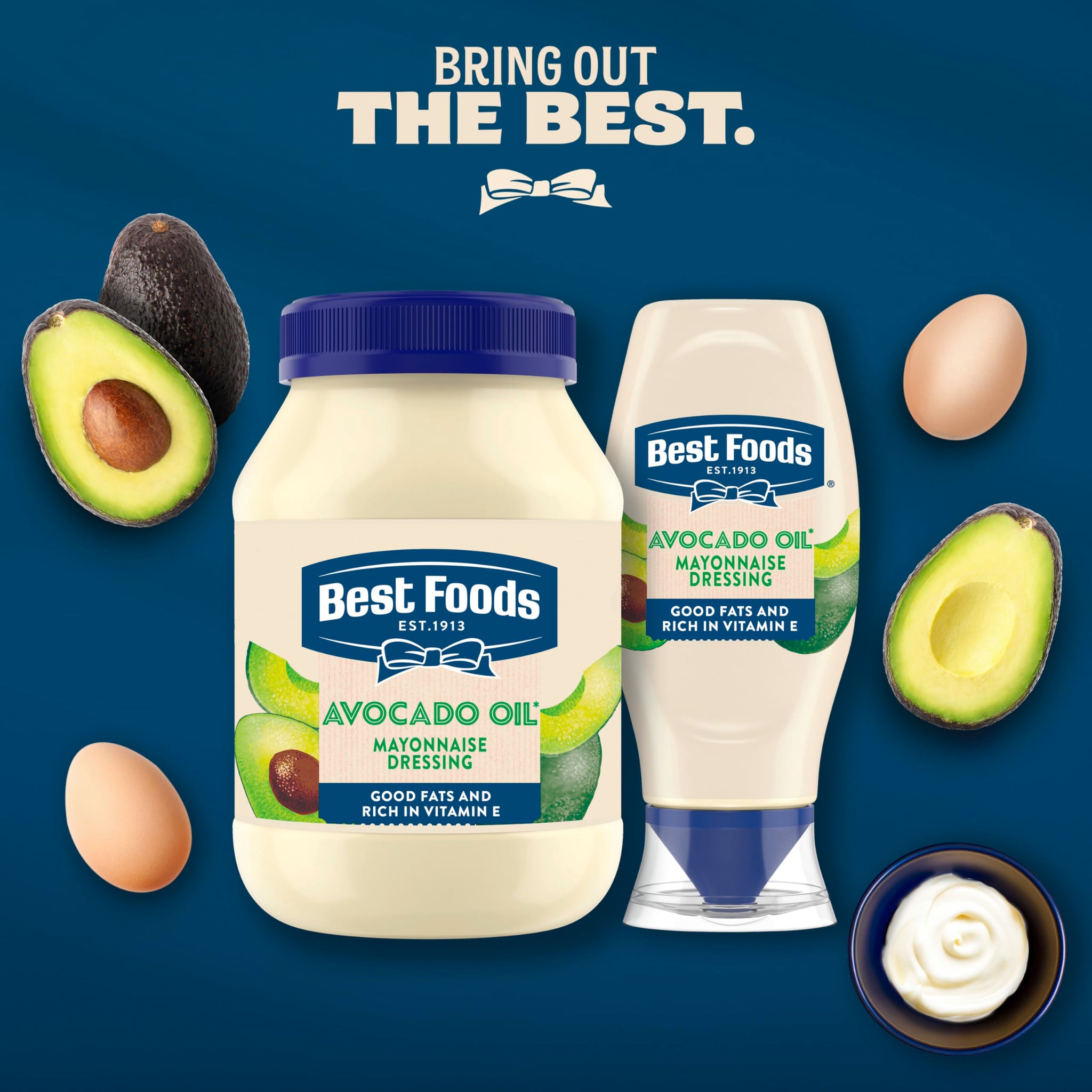 Best Foods Mayonnaise Dressing Avocado Oil Simple Pleasure with Good Fats, Rich in Vitamin E 11.5 Fl Oz