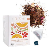 Rishi Organic Peach Hibiscus Green Tea Sachets, 15 CT