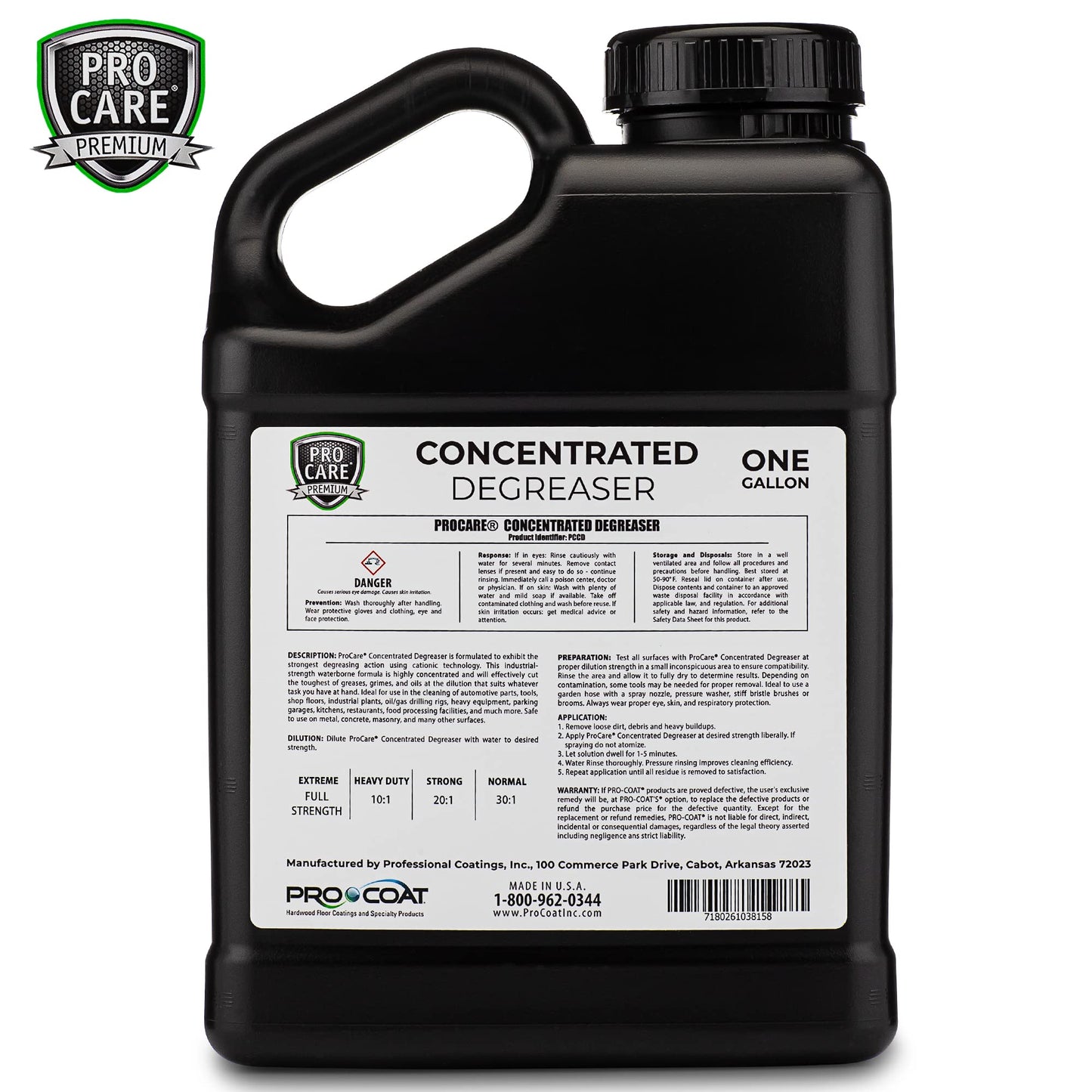 Procare - Degreaser Concentrate - Tool, Shop Floor, Engine & Commercial Kitchen Cleaner - Cleaning Supplies - Degreaser - Made in the USA (1 Gallon)