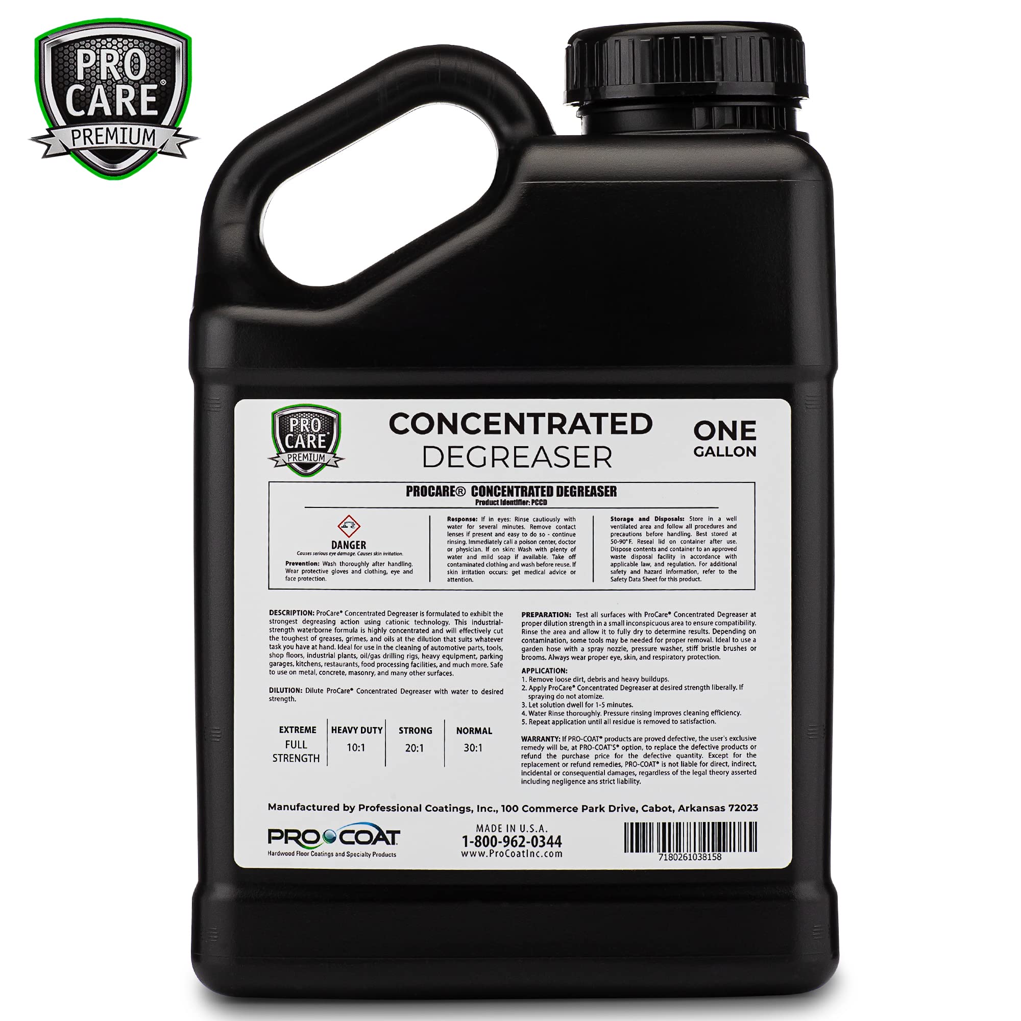 Procare - Degreaser Concentrate - Tool, Shop Floor, Engine & Commercial Kitchen Cleaner - Cleaning Supplies - Degreaser - Made in the USA (1 Gallon)