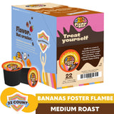 Crazy Cups Flavored Coffee for Keurig K-Cup Machines, Bananas Foster Flambe', Hot or Iced Drinks, 22 Single Serve, Recyclable Pods