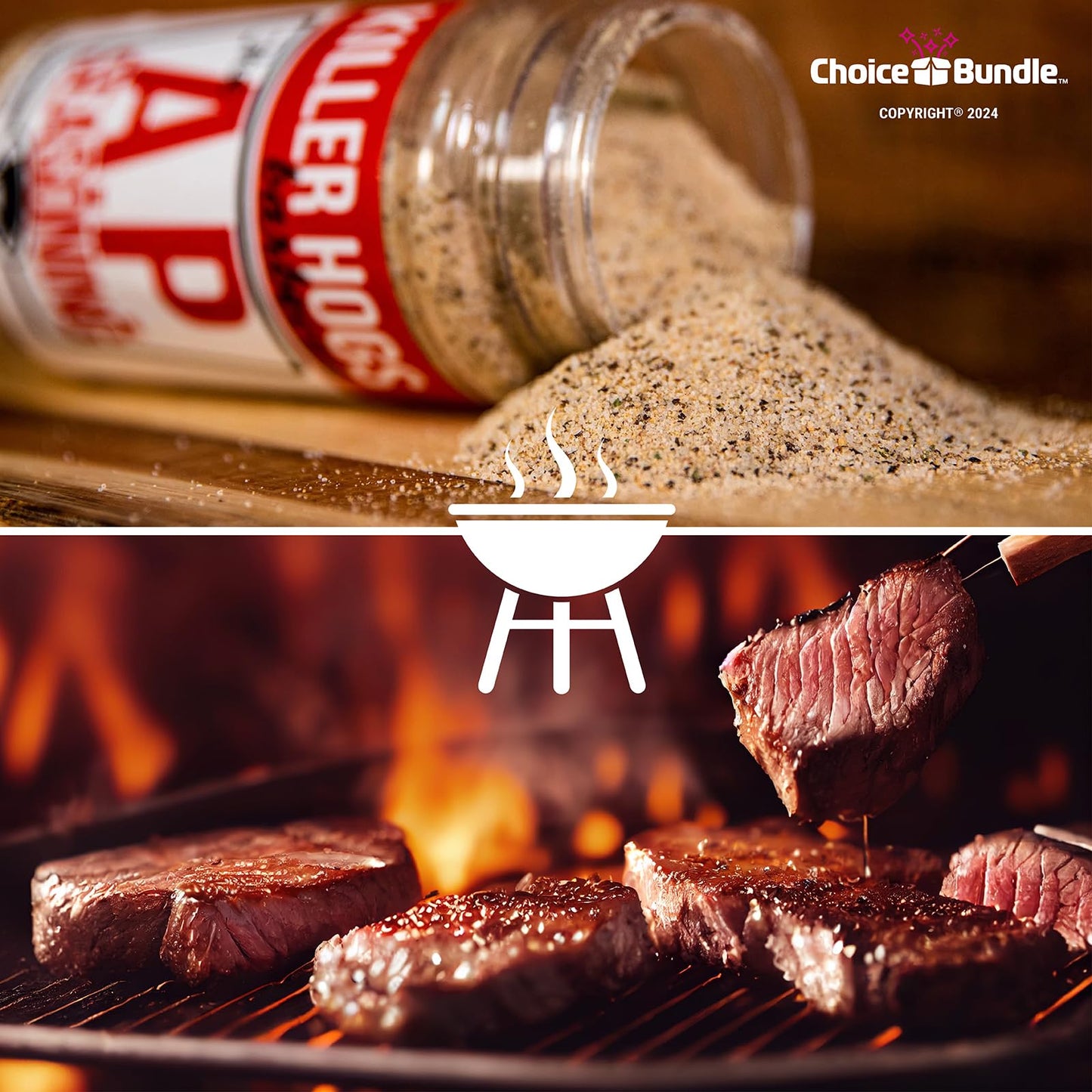Killer Hogs AP Seasoning All Purpose Premium Barbecue Rub 3 pk (42 oz) + BBQ Guide & Bottle Opener (5 Items)!