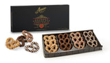 Asher's Chocolates, Chocolate Covered Pretzels Gift Box Basket, Holiday Assortment of Pretzels, Twelve Decorative Pretzels for Gifting, Small Batches