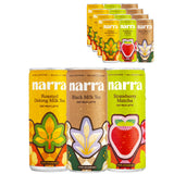 Narra Oat Milk Tea Latte Original Variety Pack (12 Pack) - Black Tea, Roasted Oolong & Strawberry Matcha, Smooth Balanced Energy from Tea (50-60mg