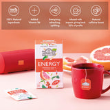 Ahmad Tea Herbal Tea, Grapefruit, Mate, Guarana Seed, & Vitamin B6 'Energy' Natural Benefits Teabags, 20 ct (Pack of 6) - Caffeinated & Sugar-Free
