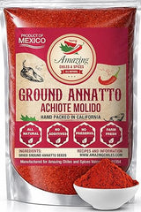 Achiote Powder - Ground Annatto Seeds 16oz (1LB) Great for Adding Color and Mild Flavor in Soup, Stews, Meats and Mexican Recipes