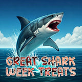 50 Shark Candy Bracelets, Cool Blue Candy for Under the Sea and Baby Shark Party Favors, Decorations and Goody Bag Fillers, Individually Wrapped In a