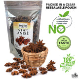 Fusion Select Dried Star Anise - Whole Badian Spice for Oriental & Indian Dishes & Recipes - Natural Herbs & Seasoning for Baking & Cooking - Packed