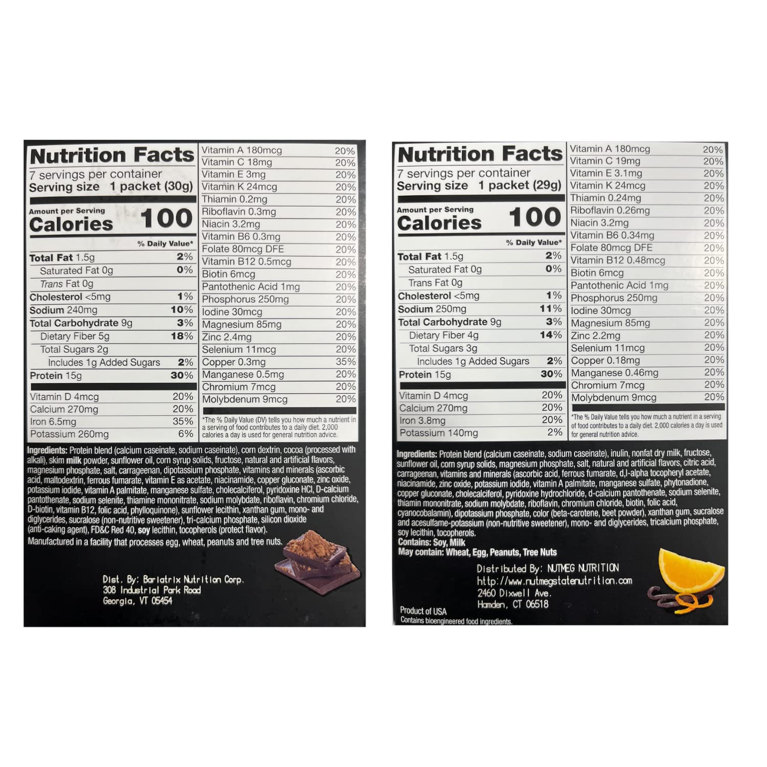 PROTIFIT - High Protein Dark Chocolate & Orange Creamsicle Pudding & Shake Mix 2 Pack, 15g Protein, Low Calorie, Low Fat, Low Carb, Aspartame Free