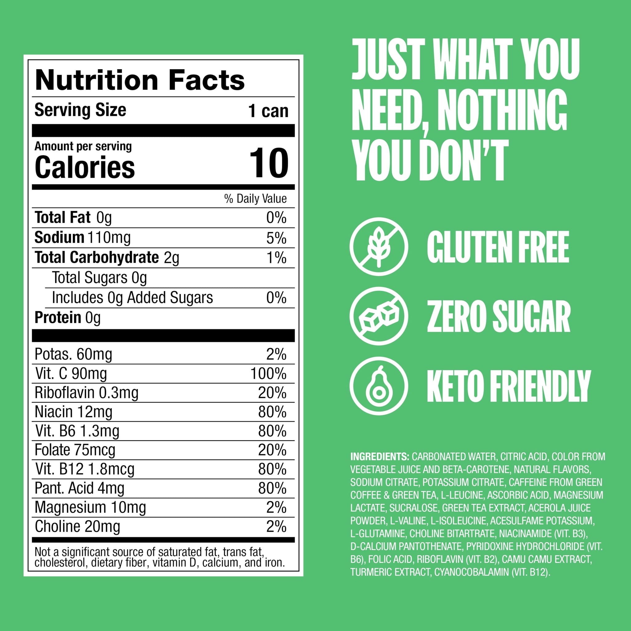 ZOA Energy Sugar Free Energy Drinks With Electrolytes For Hydration, Lemon Lime - 12 Fl Oz (12-Pack)