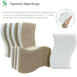 UCCO Eco Friendly Biodegradable Kitchen Sponges 12 Pack - Natural Compostable Cellulose with Coconut Scrubber - Sustainable Zero Waste Dish Sponges