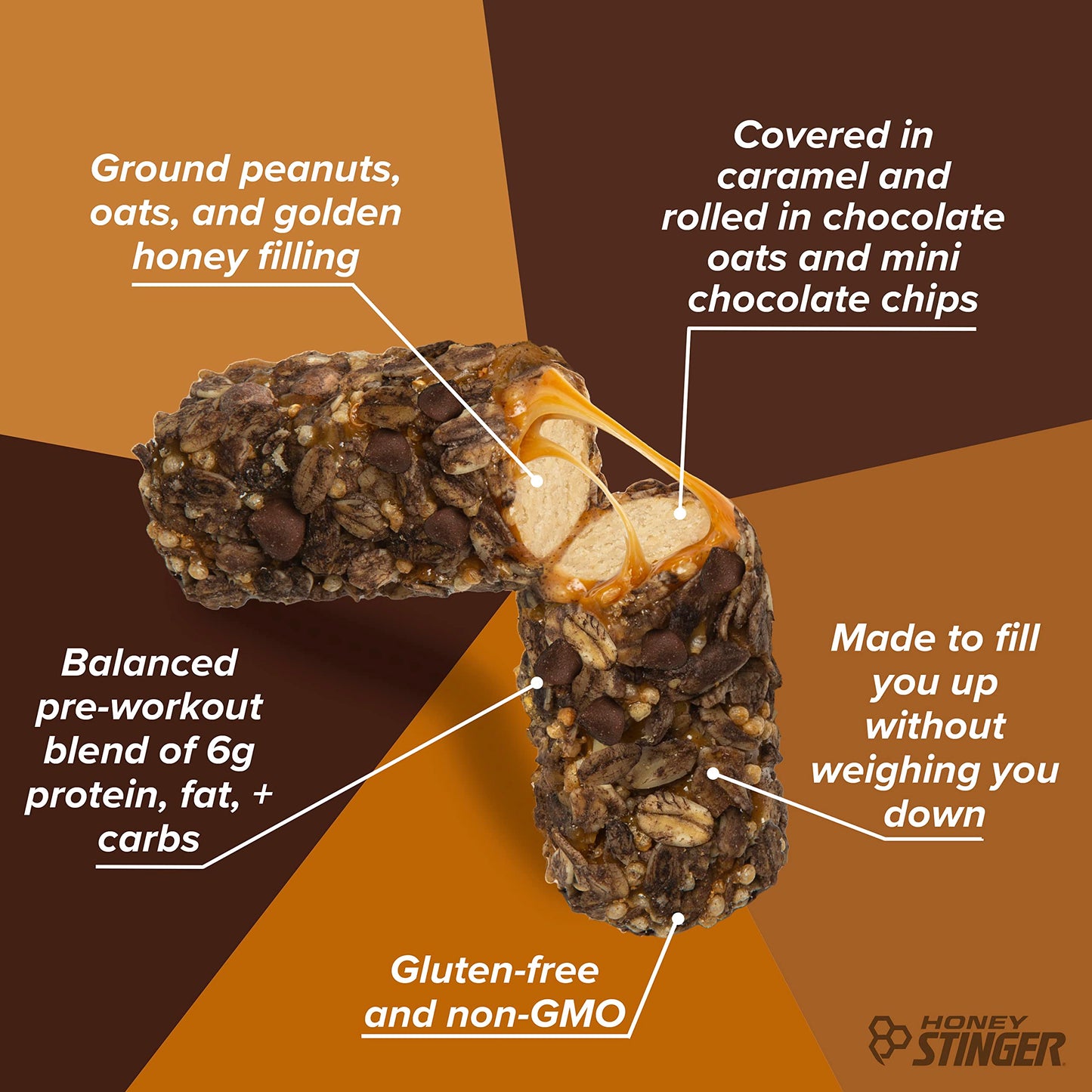 Honey Stinger Oat + Honey Bar, Chocolate Chocolate Chip, Energy Packed Food to Prepare for Exercise, Endurance & Performance, Sports Nutrition Snack