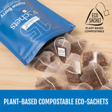 Two Leaves and a Bud Alpine Berry - 15 Naked Tea Sachets, Naturally Caffeine Free, Whole Leaf Herbal Tea in Unwrapped Pyramid Sachets, Resealable Bag