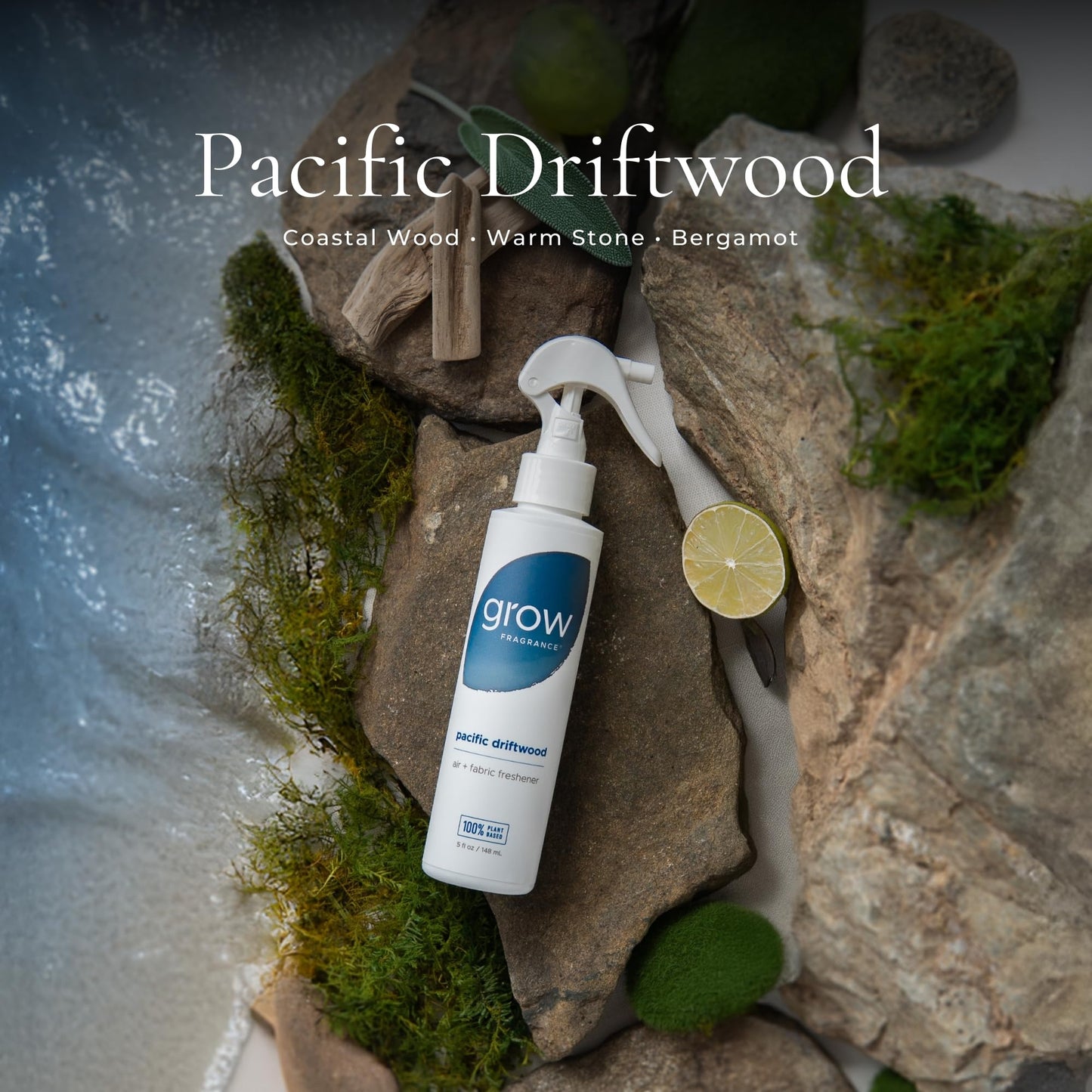Grow Fragrance Certified Non Toxic, 100% Plant Based Fabric and Room Air Freshener Spray. Made with All Natural Essential Oils (Woodland Sage