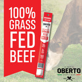 Oberto Grass Fed Beef Sticks - Original, Zero Sugar, No Artificial Ingredients, High Protein, Gluten Free, Wood Smoked, Premium Grass Fed Meat Sticks