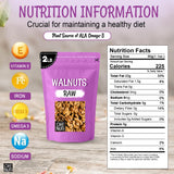 Oh! Nuts Organic Raw Walnuts 2lb Bulk Bag - Unshelled Healthy Mix of Chandler Halves & Pieces - Fresh & Healthy Keto Snacks - Chopped Nuts for Vegan