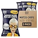 The Matzo Project Crispy Matzo Chips, Sea Salt Flavor, Vegan, Nut Free, Back-to-School Snack Packs, 3-Pack, 6 oz. Each, Kosher but NOT Kosher